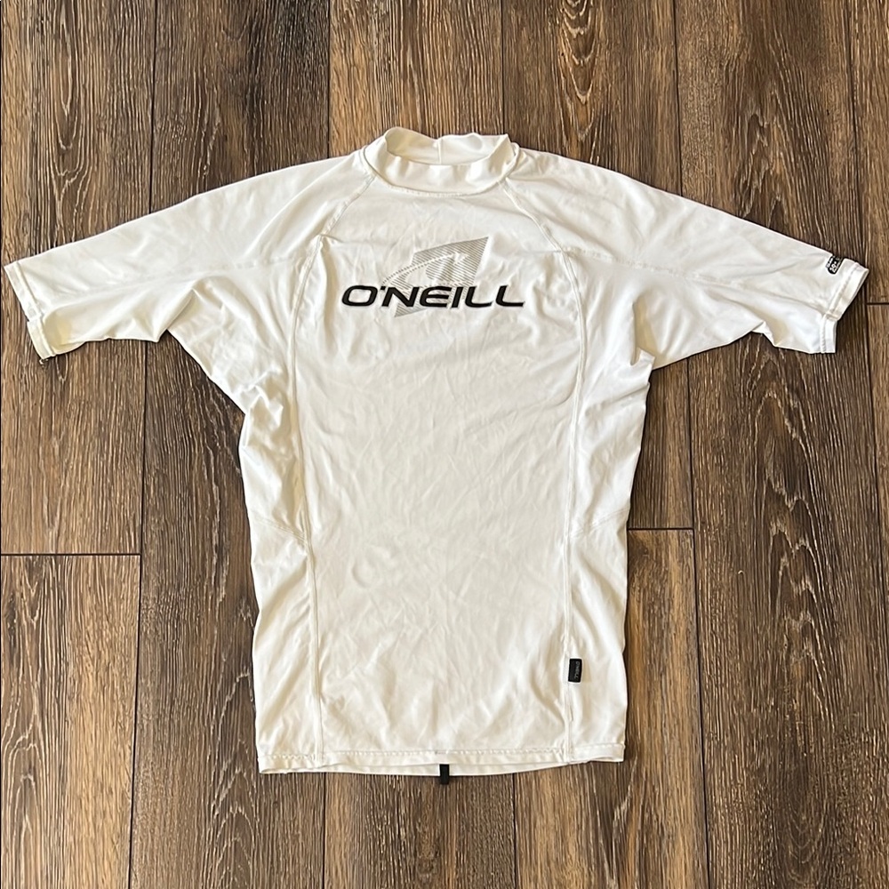 O'Neill Mens Large Basic Crew Rash Guard Skins Short-sleeve 50+ Uv Protect 6oz